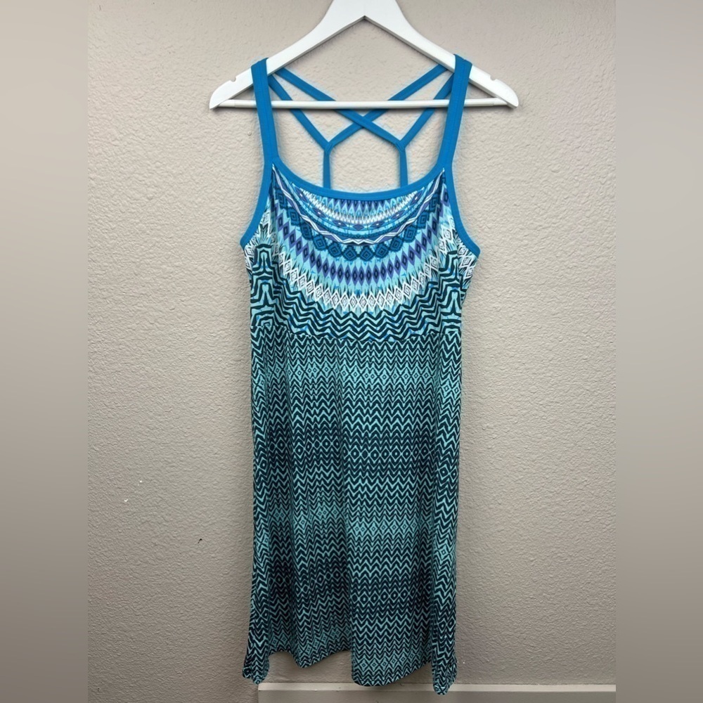 Prana Cora Ikat Tank Active Dress in Peri Sol Sz L